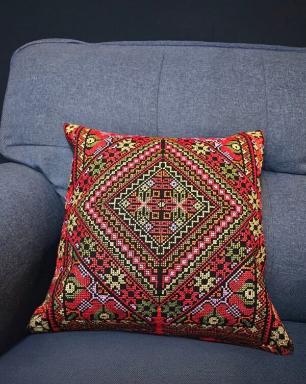 Embroidered Red and Black Pillow Covers - Image 3