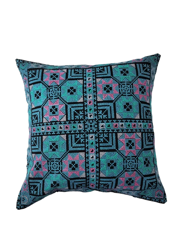 Blue Embroidered Throw Pillow Covers - Image 3