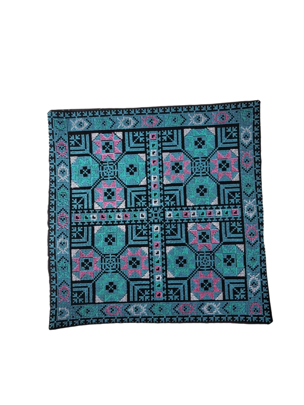 Blue Embroidered Throw Pillow Covers - Image 4