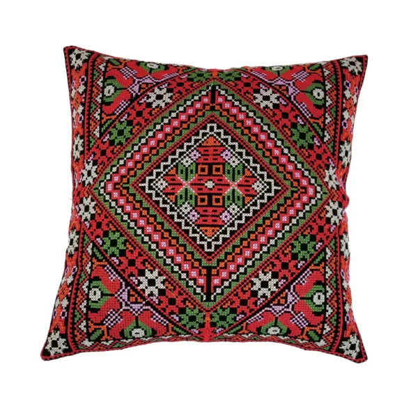 Embroidered Red and Black Pillow Covers - Image 5