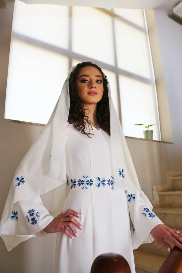 Hand-Embroidered Palestinian Wedding Dress - Image 3