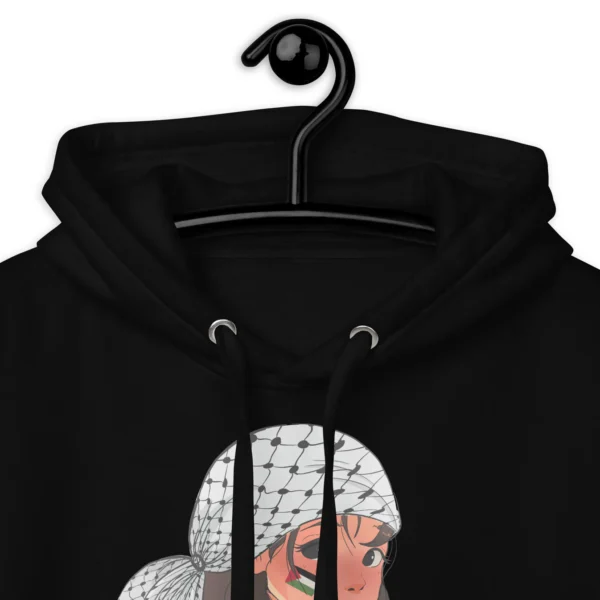 Unisex Hoodie-girl wearing a keffiyeh illustration - Image 5