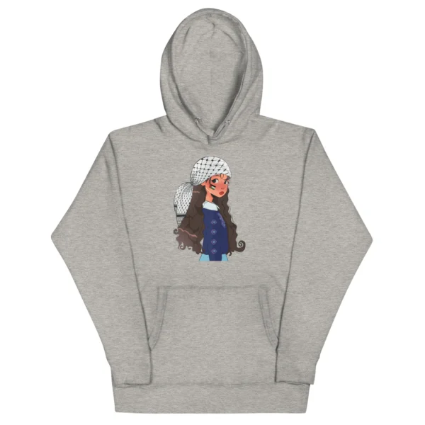 Unisex Hoodie-girl wearing a keffiyeh illustration - Image 6