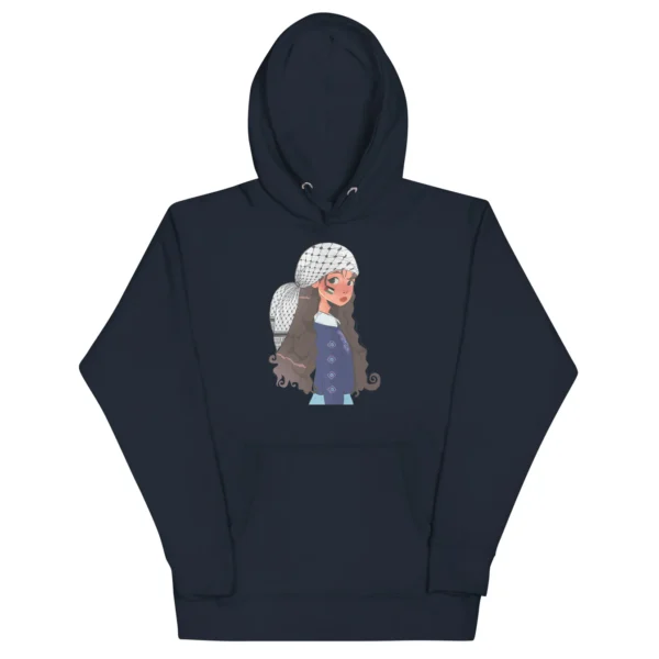 Unisex Hoodie-girl wearing a keffiyeh illustration